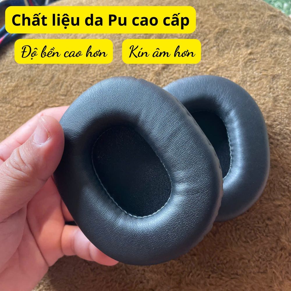 Miếng đệm tai nghe da PU kích thước 85x100mm thay thế cho Sony JBL Hoco W65 Onikuma