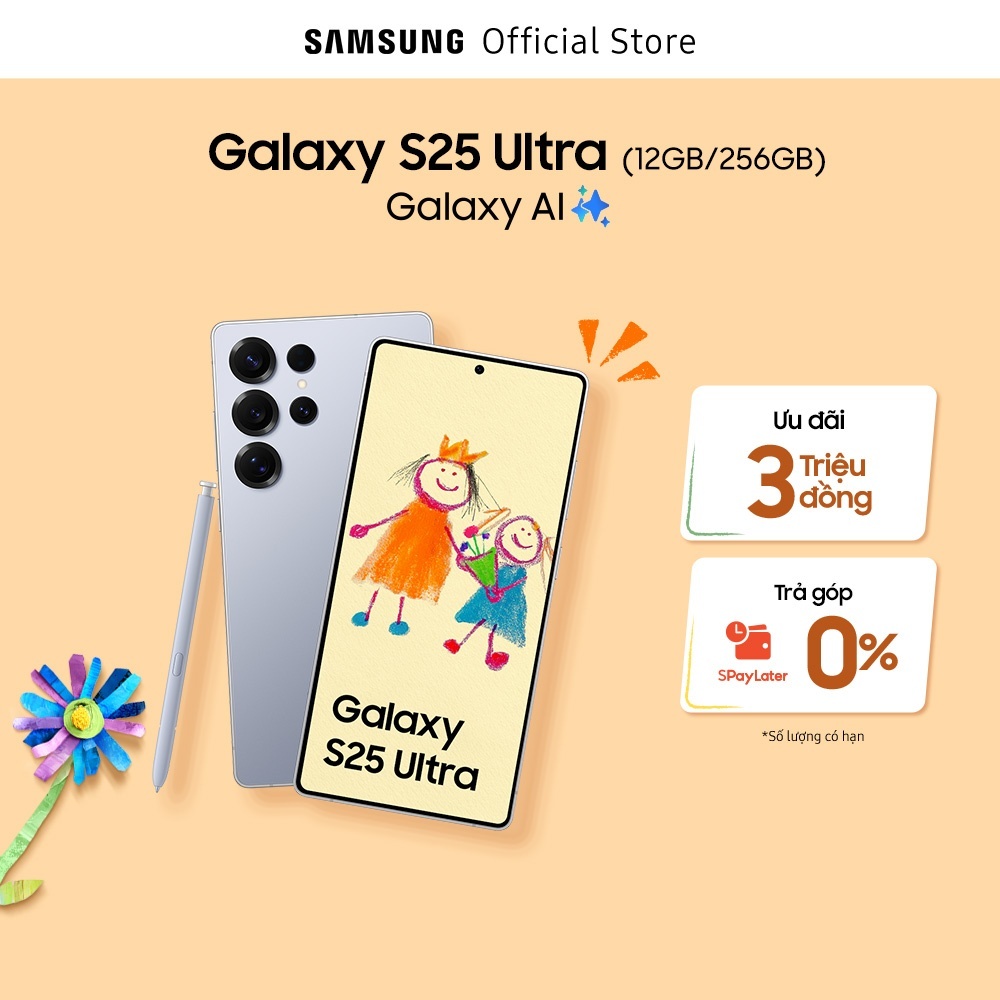 Điện thoại Samsung Galaxy S25 Ultra, Điện thoại AI, 256GB, Video camera đêm Nightography, S Pen đa nhiệm