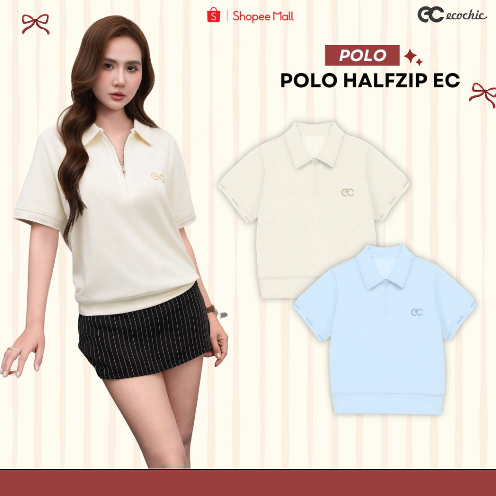 Áo Polo MONARQUE ECOCHIC Logo Cao Su Bo Gấu Nhẹ Bo Tay Rib Dệt Chữ Chính Hãng Unisex Nam Nữ Định Lượng 260grm B164 | BigBuy360 - bigbuy360.vn