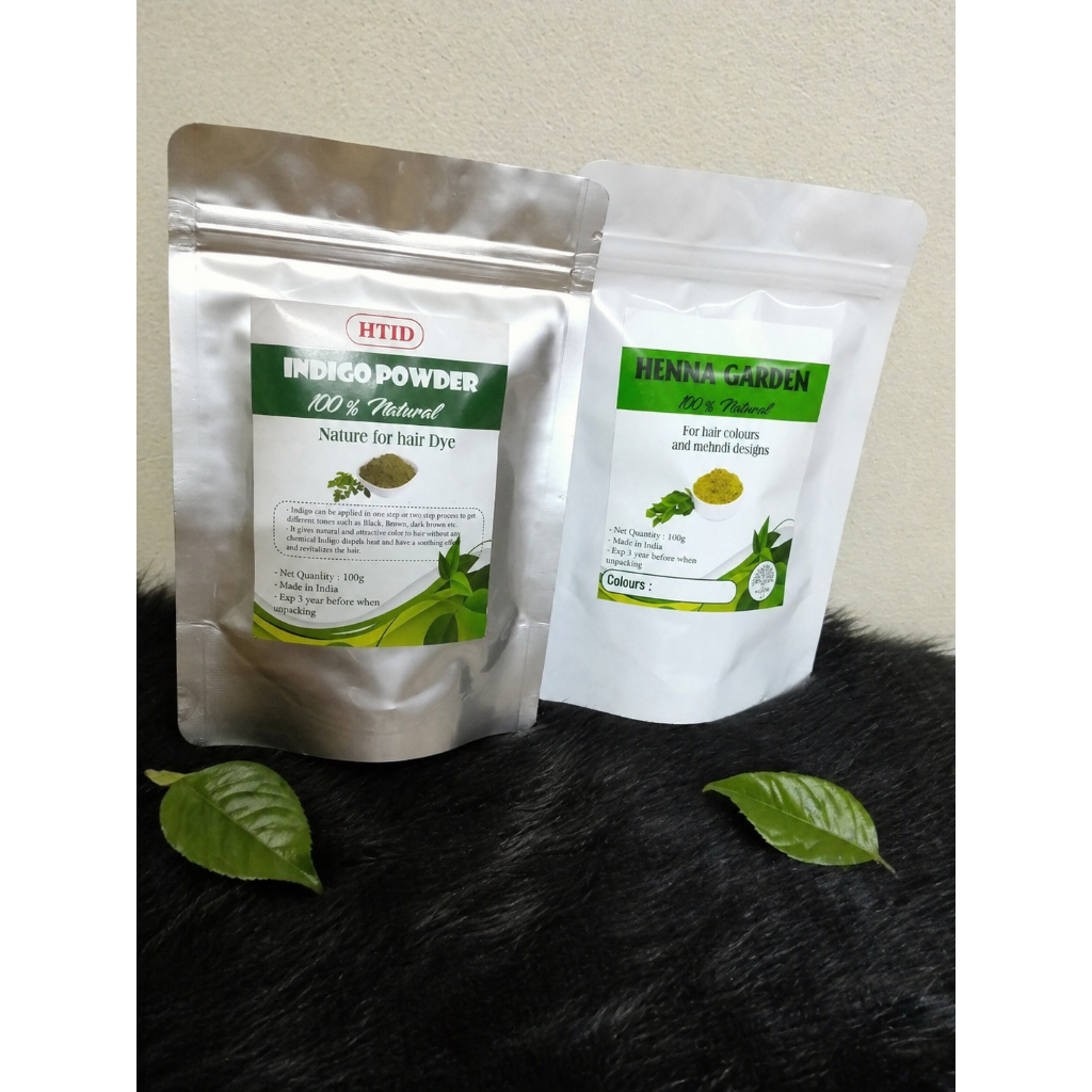 Combo nhuộm tóc bột lá henna và indigo nguyên chất - hennaHTN