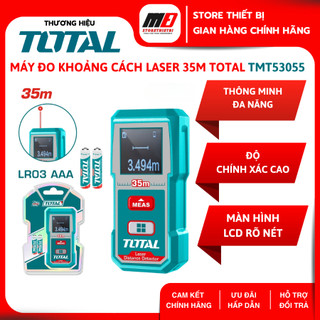 Máy đo khoảng cách Laser TOTAL - Thước đo điện tử chính xác cao, đo diện tích, thể tích, Pythagoras