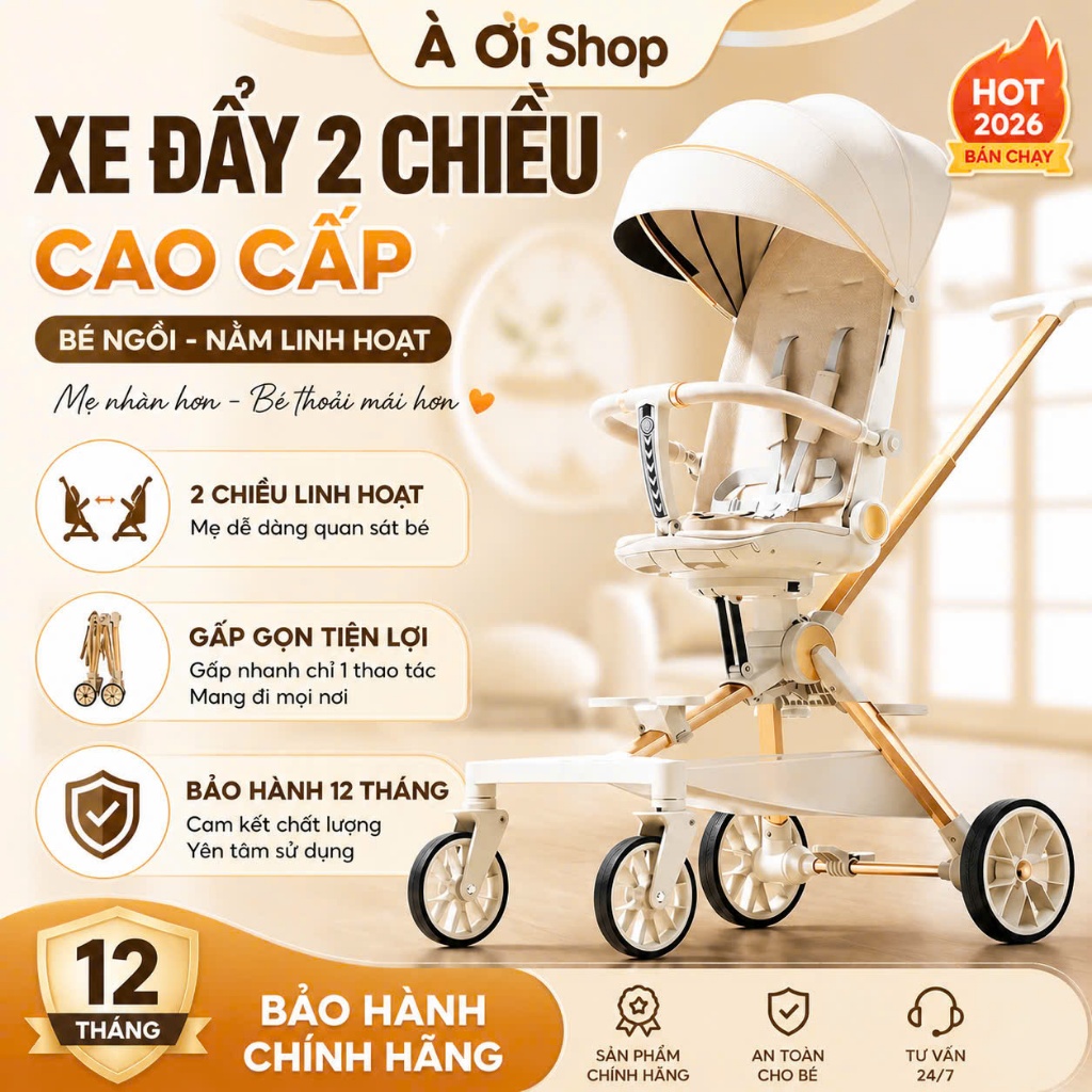Xe Đẩy Gấp Gọn Hai Chiều G500 – Cho Bé Đến 5 Tuổi, Nhẹ & Tiện Du Lịch