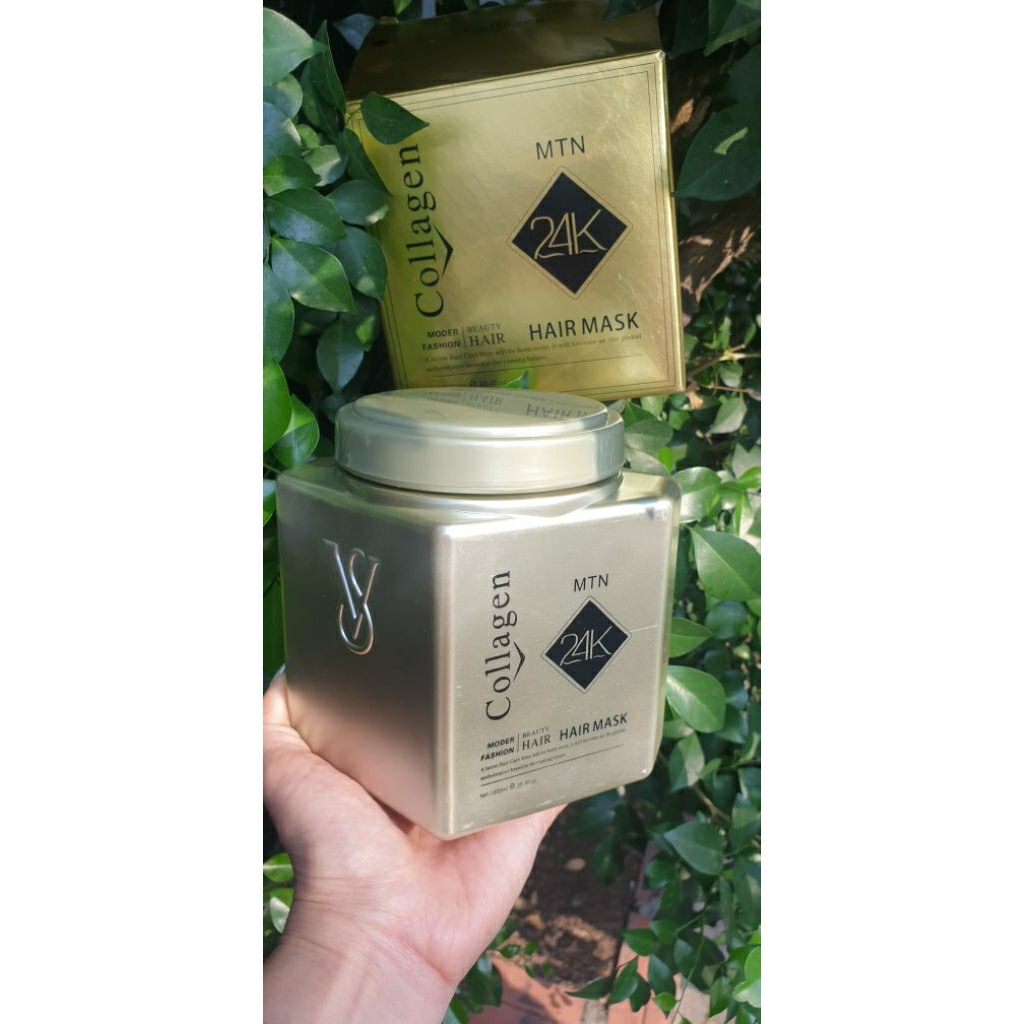 Kem Hấp Ủ Tóc Collagen Vàng 24k, Phục hồi tóc siêu mềm mượt 1000ml
