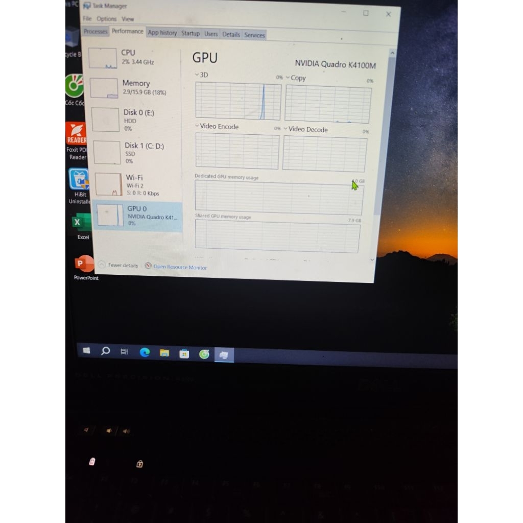 Dell Precision M6700 cũ i7 3740qm ram 16gb vga k4100m 4gb