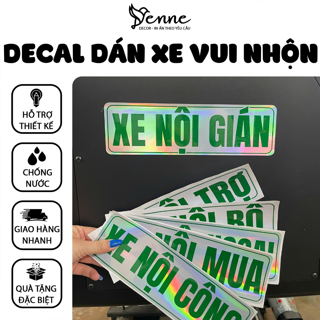 Decal dán xe tải, xe oto, Decal xe nội gián nội ngoại nội trợ hình dán vui decor xe tải chở hàng nhã