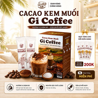 CaCao Kem Muối Hòa Tan Gicoffee - Ít Ngọt, Thơm Béo Đậm Đà (1 Hộp Gồm 10 Gói x 20g)
