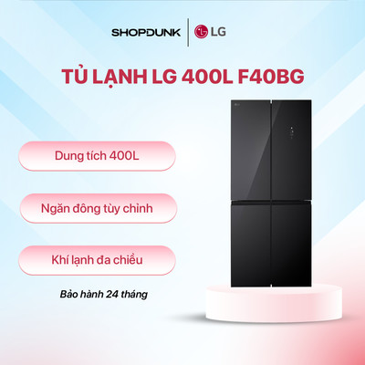 Tủ lạnh LG French Door mặt gương màu đen 400L F40BG