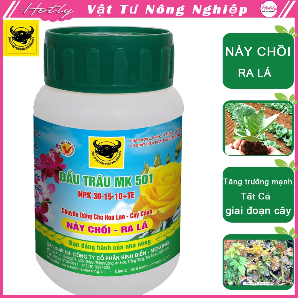 Phân bón lá đầu trâu MK 501 Siêu Kích Chồi cực mạnh Và dưỡng Lá 30-15-10+TE-68100