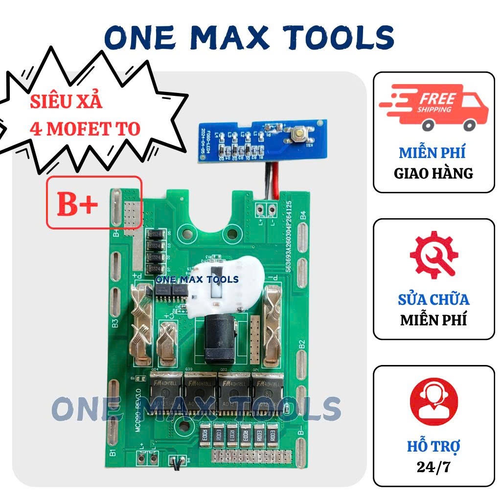 Mạch Pin Makita Siêu Xả 5S 180a 4Fet Lớn Dành Cho Máy Tải Nặng Chân Pin Phổ Thông Có Thể Chạy Máy Hã