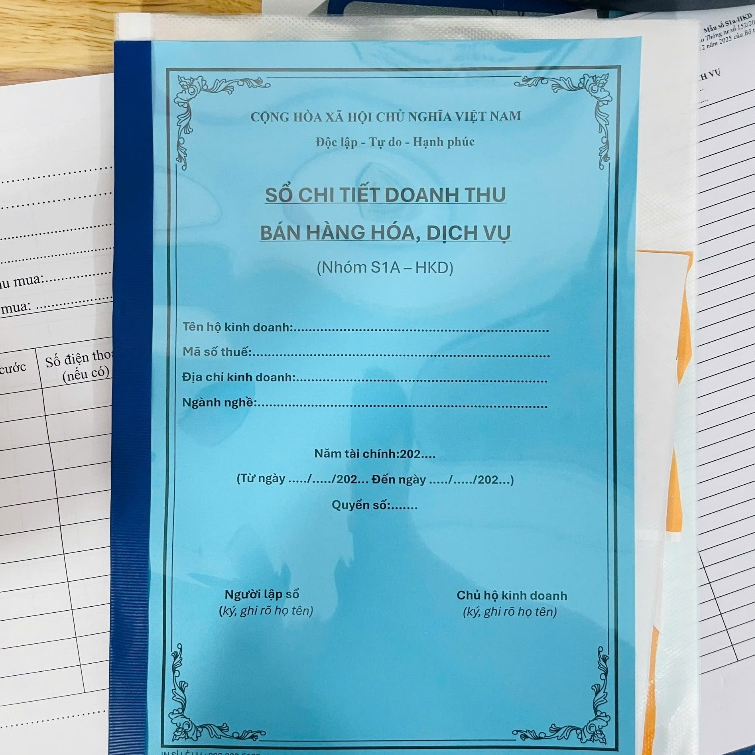 S1A + S2A (Chuẩn thông tư 152) 100 trang A4, dày 70gsm dành cho hộ kinh doanh 2026