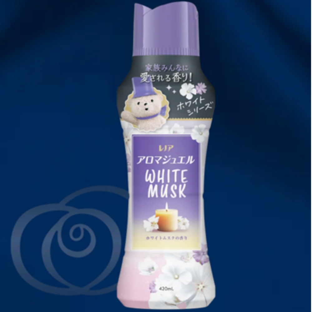[Japan P&G] Lenor Aroma Jewel White Musk Laundry Scent Beads 420ml - Soft & Elegant Musk Fragrance -