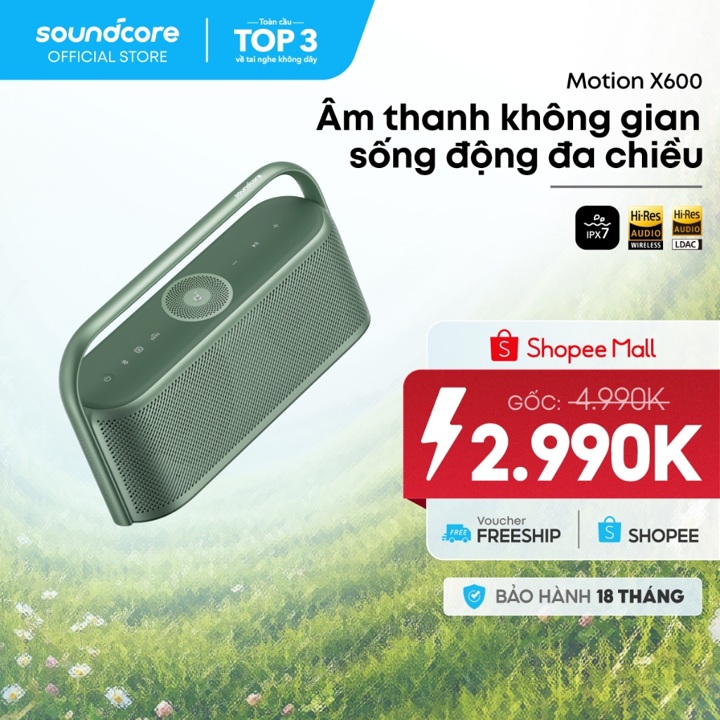 Loa bluetooth soundcore Motion X600 | Công suất 50W | Pin 12 giờ