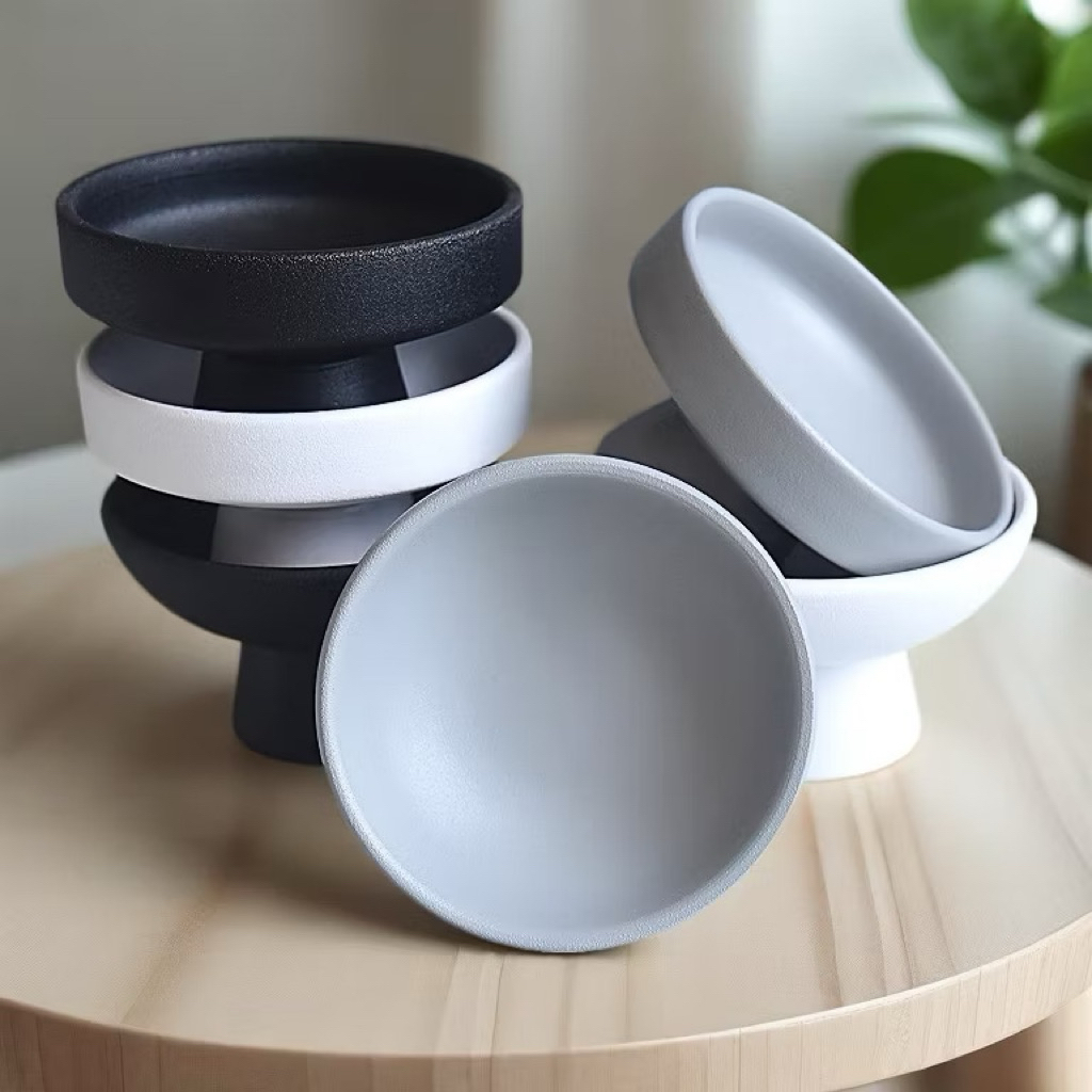 Đĩa gốm cắm hoa Ikebana đế cao, đĩa decor đựng trái cây, đồ ăn...
