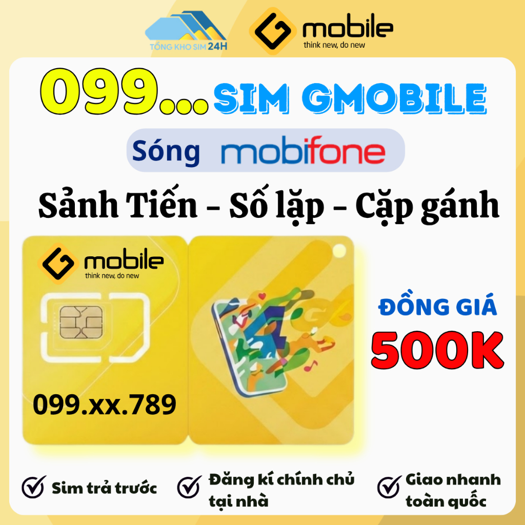 Sim Gmobile số VIP đa dạng đuôi số đẹp giá rẻ chỉ 500K sim sóng Mobifone sim nghe gọi rẻ