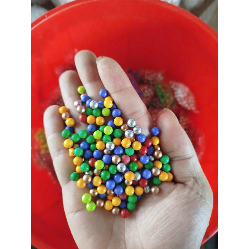 Com bô 1kg bi Nhựa Bi Tròn BB 6mm Màu Sắc Mới Đẹp Trang Trí