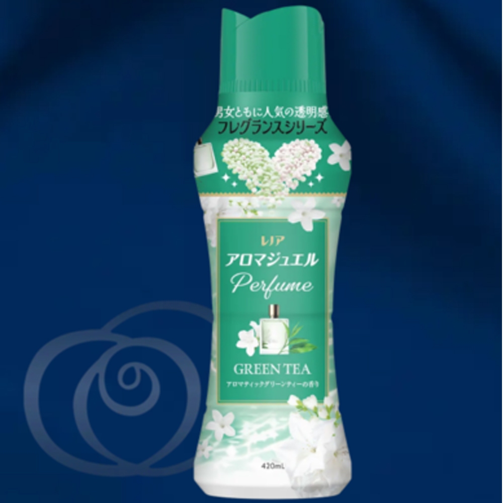 [Japan P&G] Lenor Aroma Jewel Perfume Aromatic Green Tea Laundry Scent Beads 420ml - Fresh & Calming