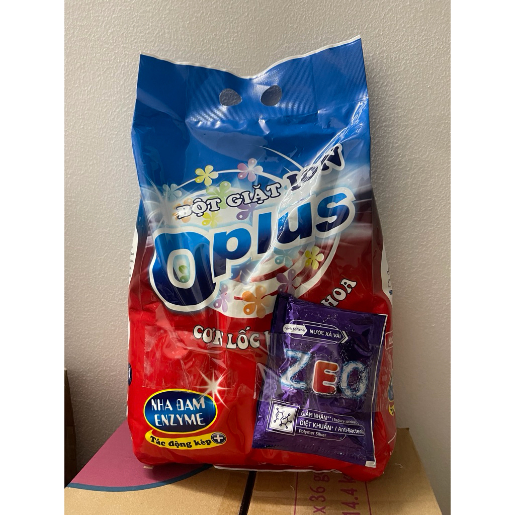 BỘT GIẶT OPLUS 2.5KG TẶNG KÈM 3 GÓI XẢ VẢI ZEO SIÊU THƠM