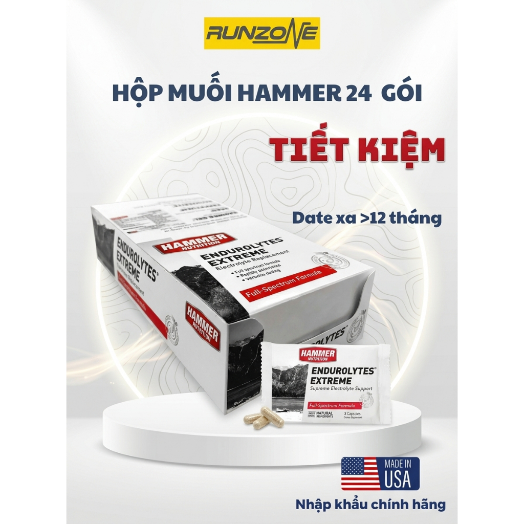 Muối Điện Giải Hammer Endurolytes Extreme 3 Viên - Ngăn Ngừa Chuột Rút Dùng Trong Thể Thao