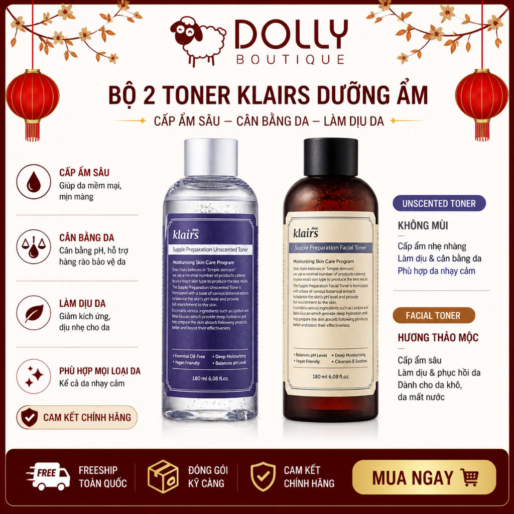 NƯỚC HOA HỒNG DEAR, KLAIRS SUPPLE PREPARATION FACIAL / UNSCENTED TONER