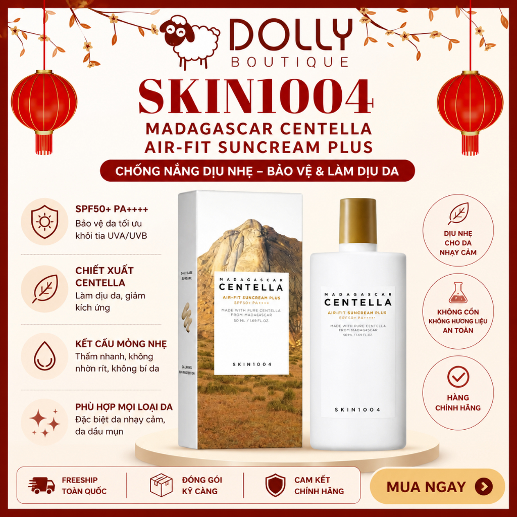 Kem Chống Nắng Skin1004 Madagascar Centella Air-fit Suncream Plus SPF50+ PA++++ 50ml | BigBuy360 - bigbuy360.vn