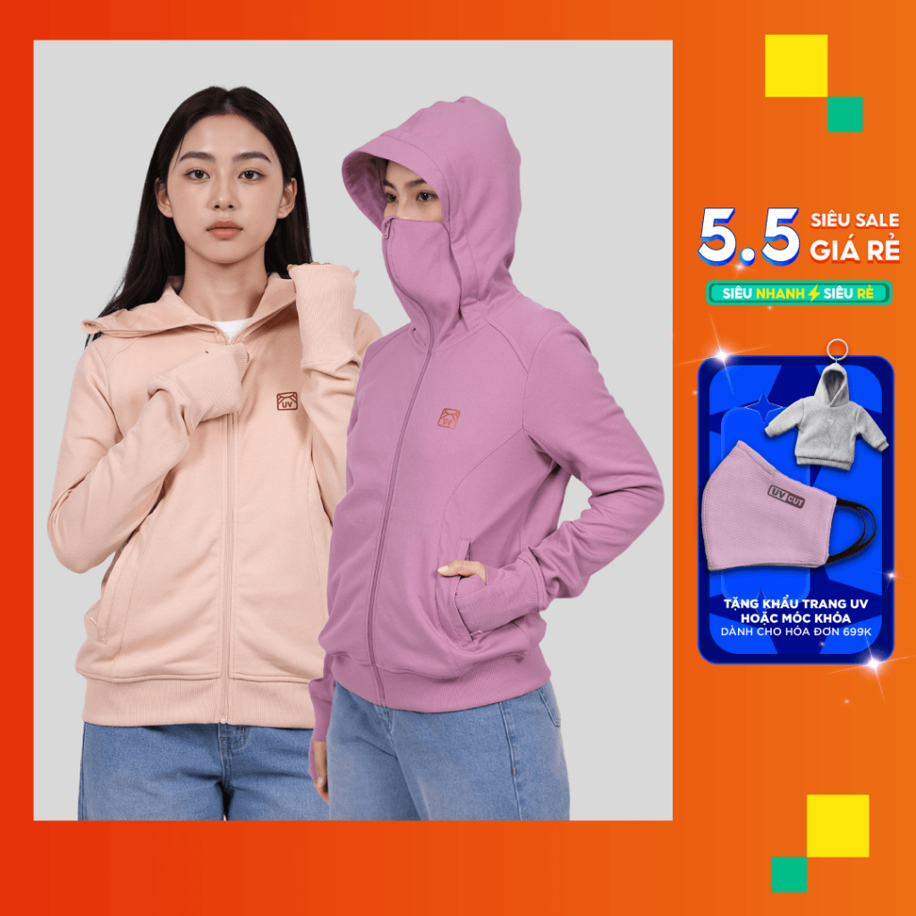 Áo Khoác Ninja Chống Nắng Nữ Couple TX Anti UV Thun Co Giãn Form Regular WOK 2071 | BigBuy360 - bigbuy360.vn