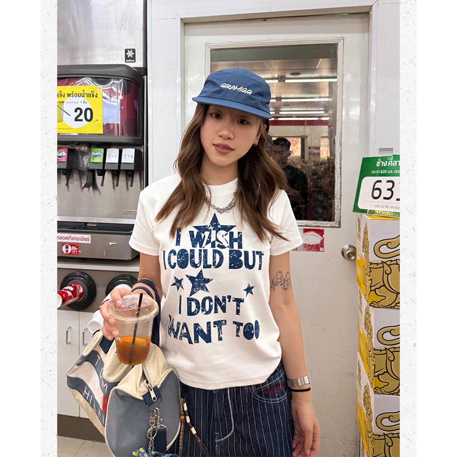 zeeni Áo baby tee đẹp nữ Trắng girl phố phong cách retro mỹ mùa hè cổ tròn áo thun ôm body thư in hình local brand