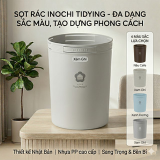 Sọt rác nhựa tròn inochi 5 lít màu rất đẹp làm sọt rác văn phòng, khách sạn, đựng rác gia đình