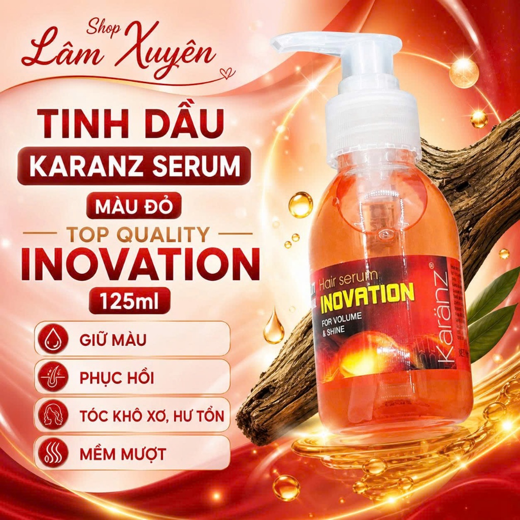 TINH DẦU KARANZ SERUM MÀU ĐỎ top qualyty INOVATION 125ml GIỮ MÀU PHỤC HỒI TÓC KHÔ XƠ HƯ TỔN MỀM MƯỢT