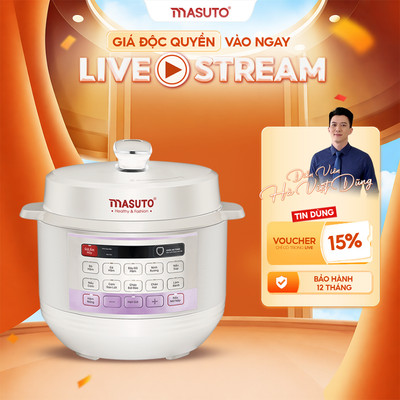Nồi Áp Suất Điện Masuto 5L Phiên Bản Nâng Cấp Kho Hầm Nhừ Nấu Cơm Nấu Lẩu Đa Năng Có Nấu Mở Nắp
