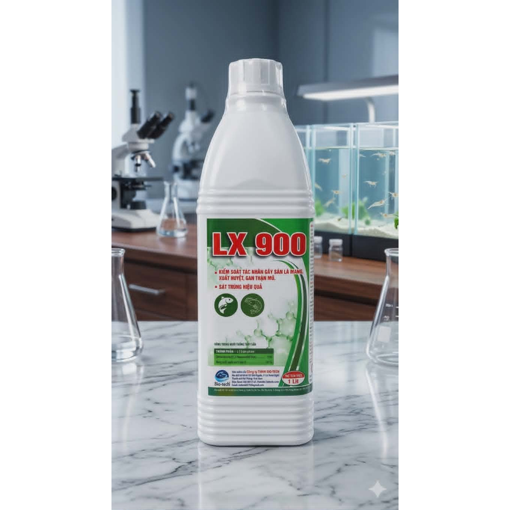 LX900 (chai 1 Lit) kiểm soát tác nhân gây cá đen mình, thối mang, lở loét, đốm đỏ, loét hậu môn...tr