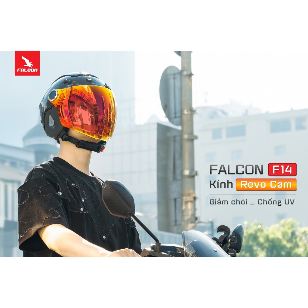 [Hỏa Tốc] Nón Falcon Đạt Chuẩn Đi Xe Máy Falcon F14 [ Bee ] 2 Kính Cao Cấp