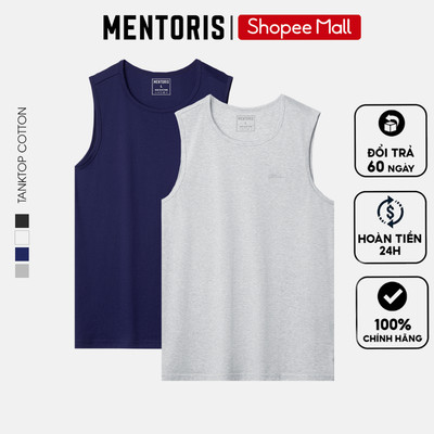 Áo Ba Lỗ Nam MENTORIS Vải Cotton Pima, Mềm Mại, Thấm Hút Mồ Hôi Tốt, Form Vừa Vặn, Thoải Mái MTT03