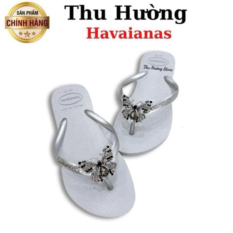 Havaianas - Dép Gloss Xám 2026 Gắn Charm Tổng Hợp Từ Brazil Cao Su Non Tự Nhiên Chống Trơn Trượt Thu