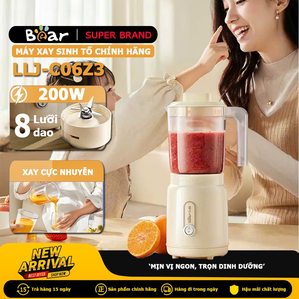 Máy xay sinh tố Bear LLJ-C06Z3 Mitech thiết kế hiện đại, hiệu suất cao lựa chọn tối ưu cho gia đình