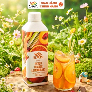 Syrup/siro ĐÀO SAN (có mẫu thử) - Trái Cây Tự Nhiên - Hương Thơm, Màu Sắc Nổi Bật