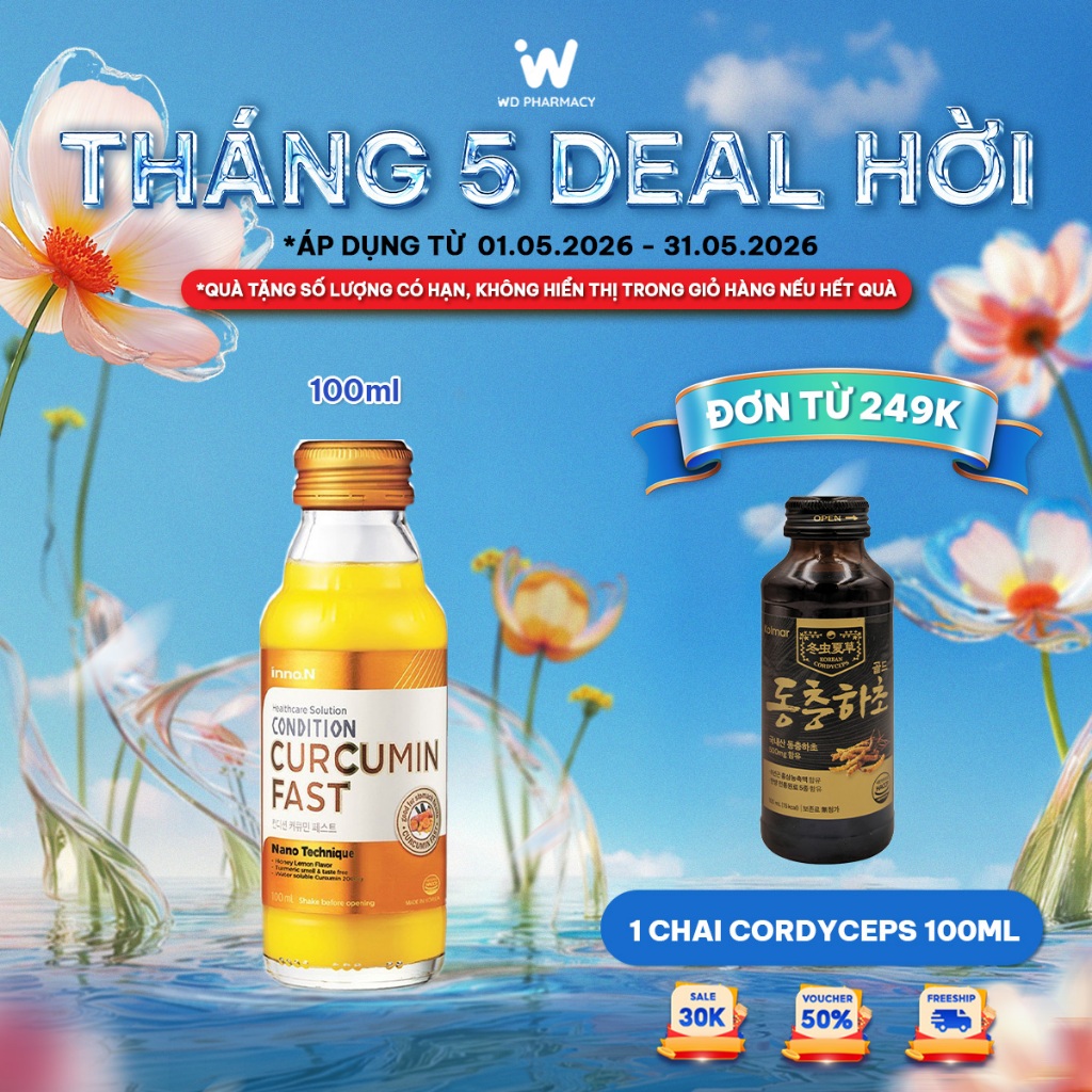 Nước tinh nghệ Nano Condition Curcumin Fast bảo vệ chức năng dạ dày