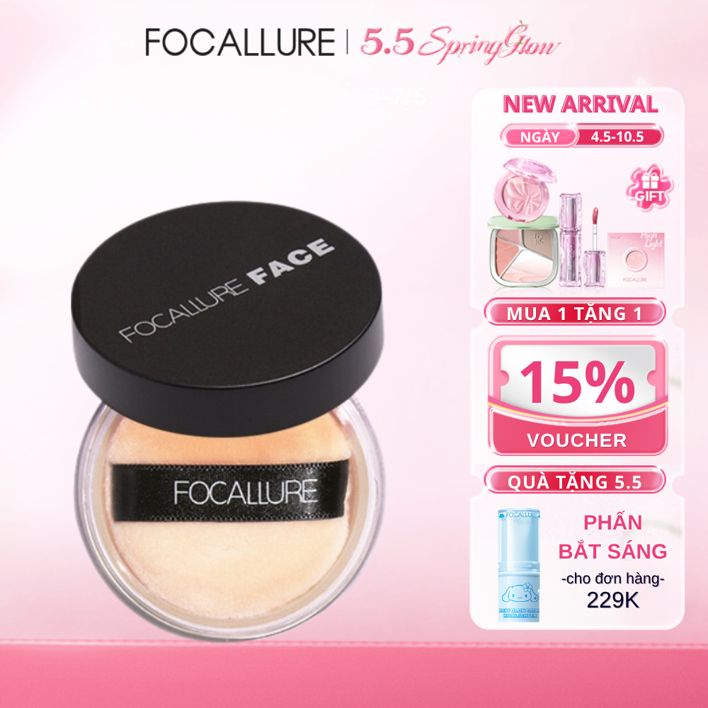 FOCALLURE Phấn phủ dạng bột kiềm dầu che phủ toàn diện 7g