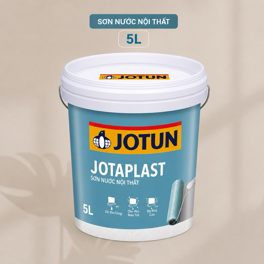 SƠN NƯỚC NỘI THẤT JOTUN JOTAPLAST -5L (Bề Mặt Láng Mịn, Chống Nấm Mốc)