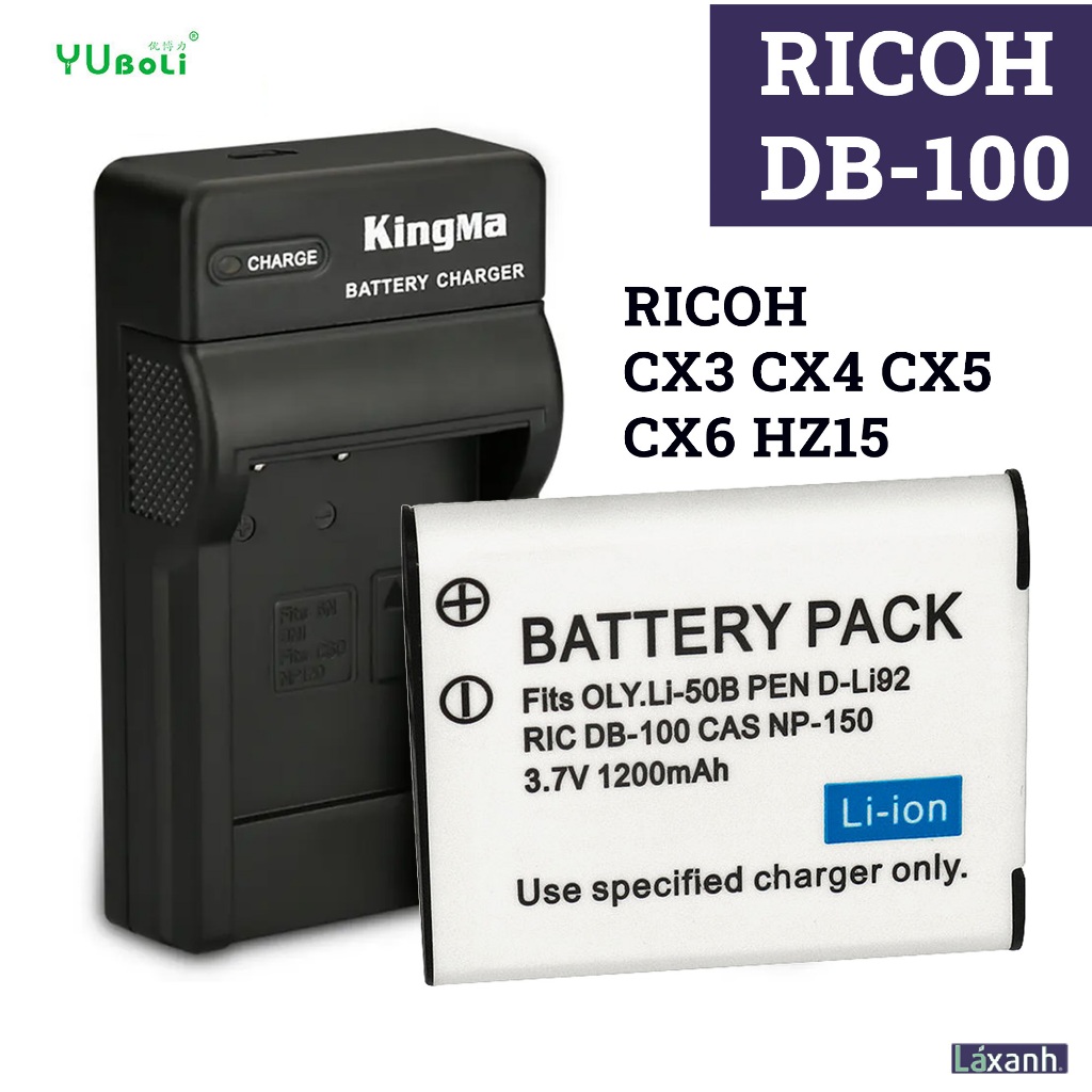 Ricoh DB-100 DB100 | Pin và Dock sạc máy ảnh li50 li50c cho Ricoh DB-100 Ricoh CX3 CX4 CX5 CX6 HZ15 