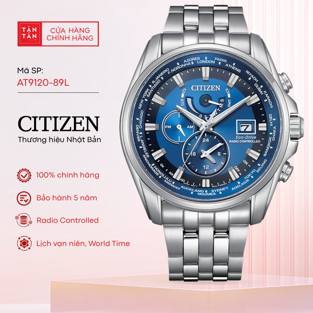 Đồng Hồ Nam Citizen Radio Controlled AT9120-89L Eco-Drive 44.3mm - Đồng Hồ Tân Tân