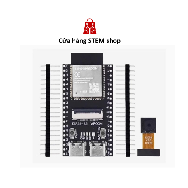 ESP32 S3 CAM N16R8 OV5640 5MP | WiFi Bluetooth, Camera AI IoT DevKit, Hỗ Trợ Arduino ESP-IDF
