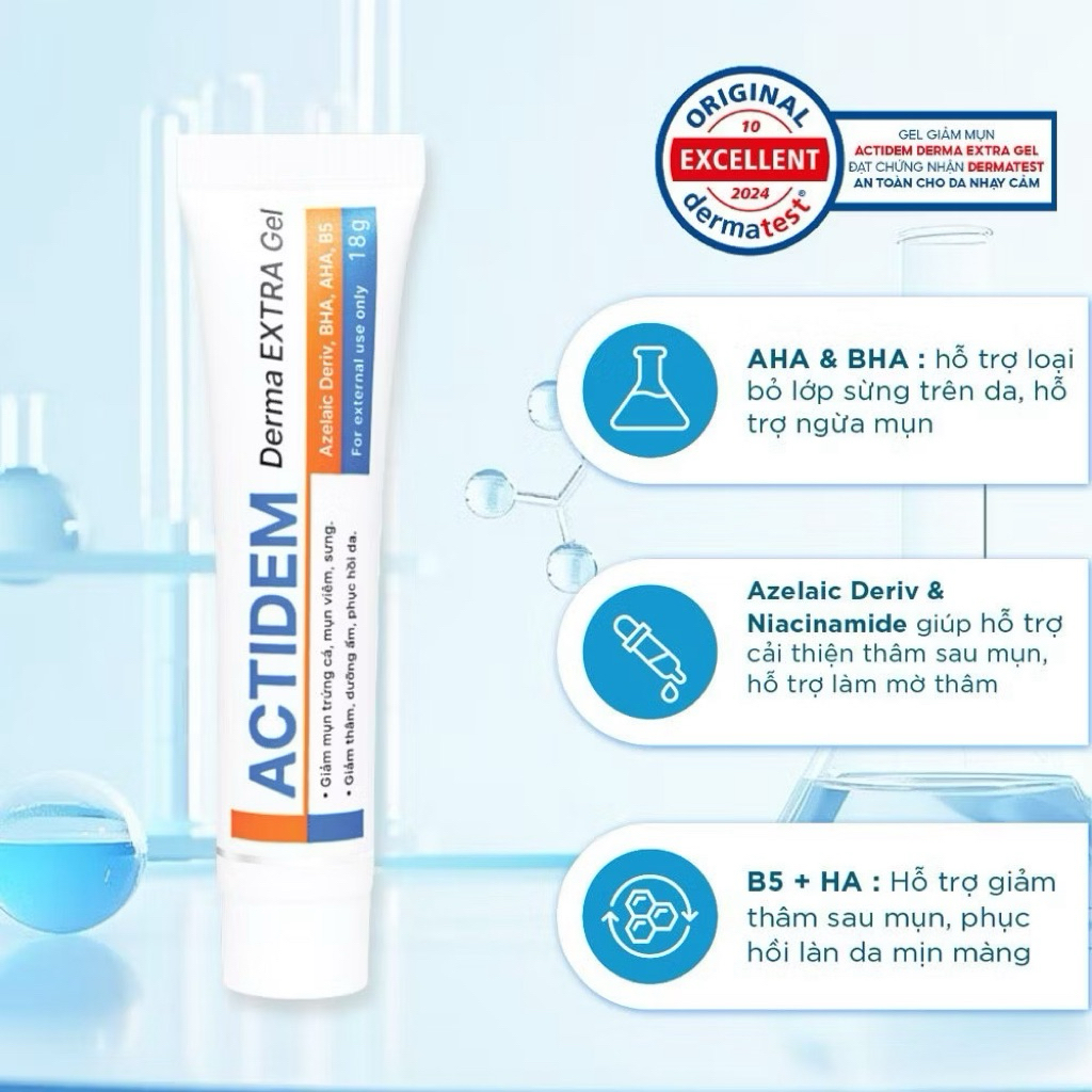 Gel Giảm Mụn Mờ Thâm Actidem Derma Extra Gel 18g