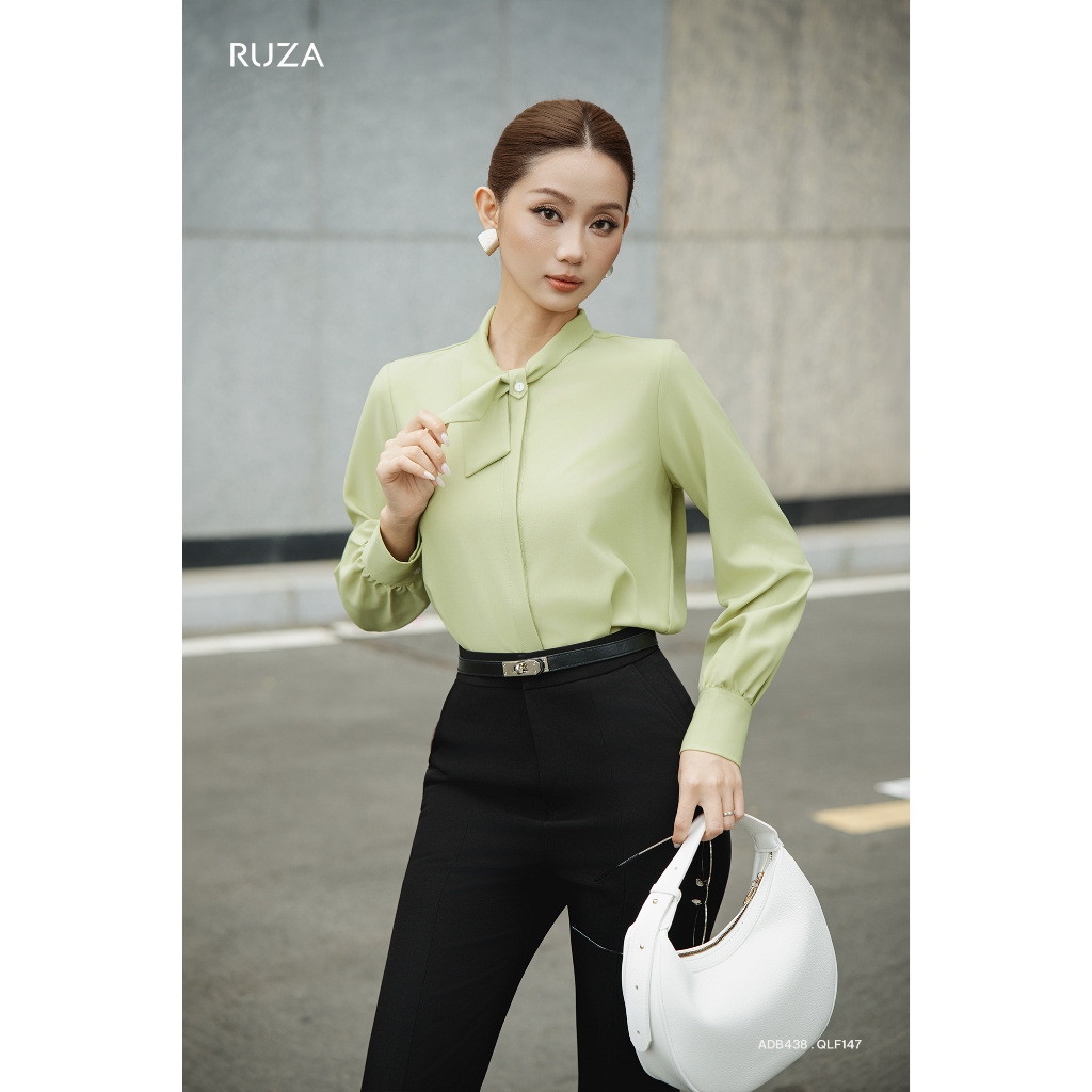 Áo sơ mi nữ tay dài RUZA kiểu dáng sang trọng thời trang công sở thanh lịch ADB438
