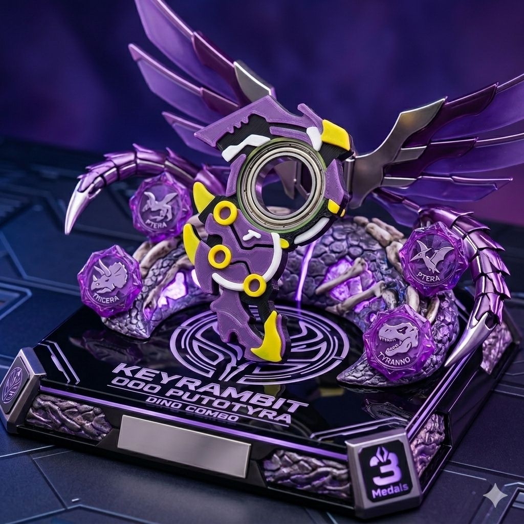 [K5 OOO potutyra] Keyrambit KAMEN RIDER OOO POTUTYRA- Móc khoá xoay keyrambit xả stress - chất liệu 