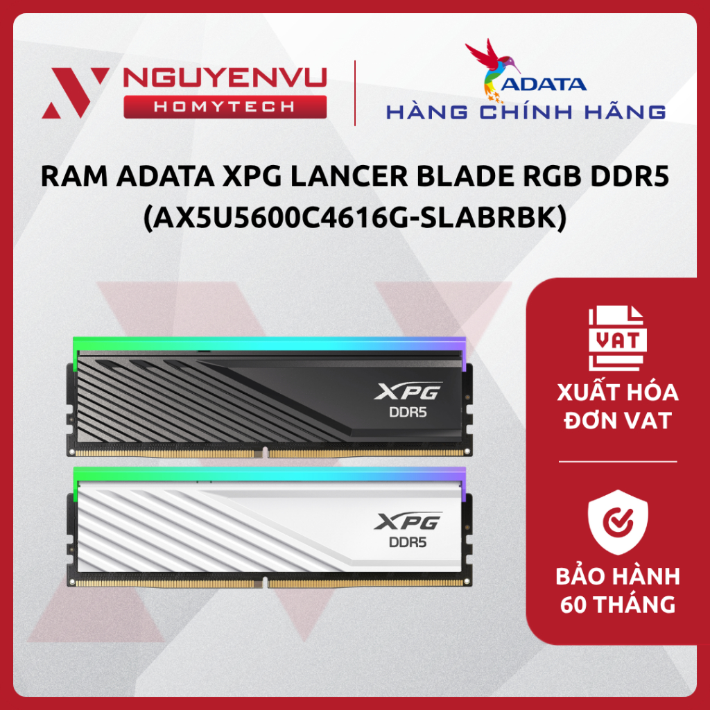 [Full VAT] RAM XPG LANCER BLADE RGB DDR5 - 16GB - 5600MT/s (AX5U5600C4616G-SLABRBK) - CHÍNH HÃNG