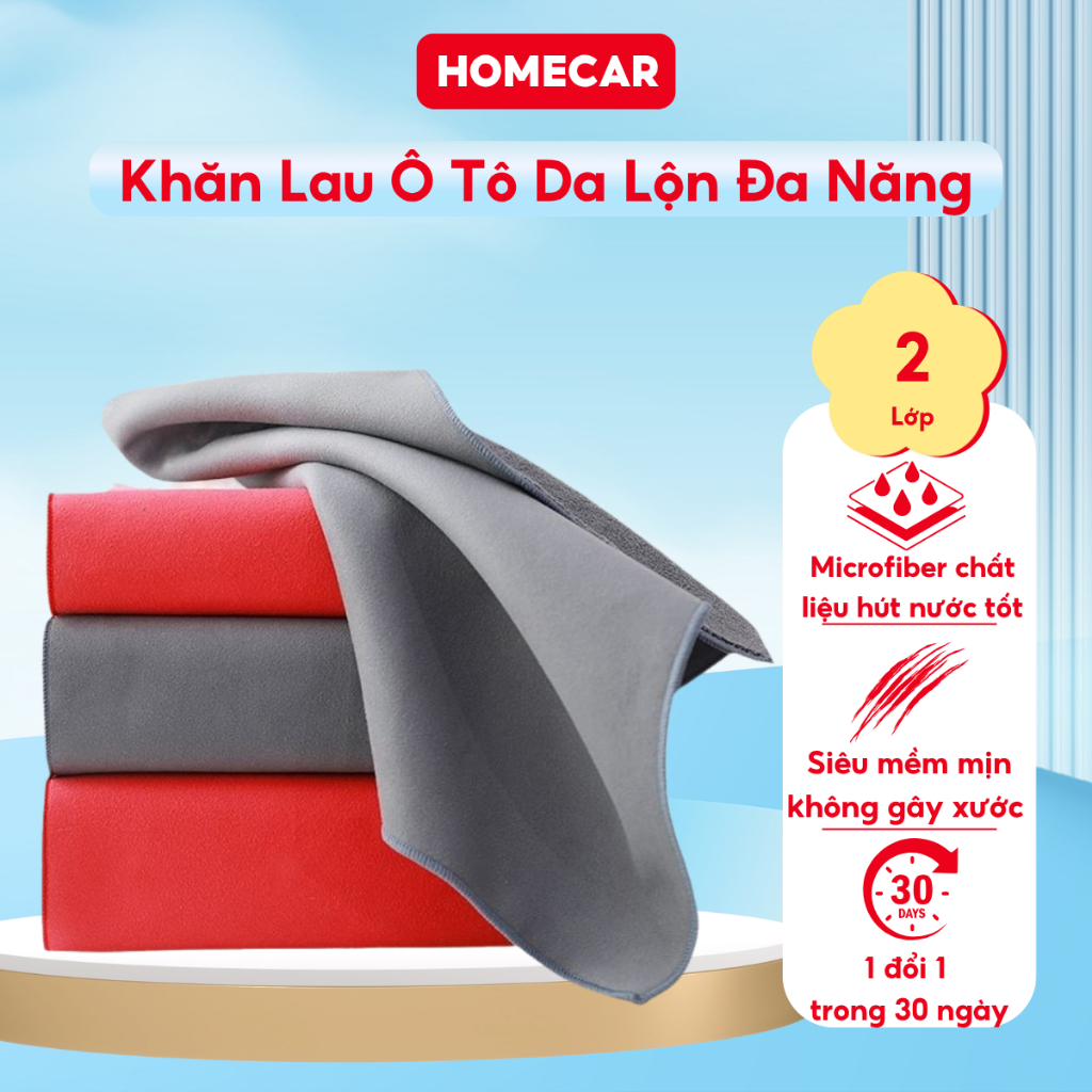 ​​Khăn Lau Ô Tô Da Lộn Cao Cấp Khăn Lau Lông Cừu Siêu Thấm Hút Nước 40x30 Mềm Mịn Không Để Lại Vệt