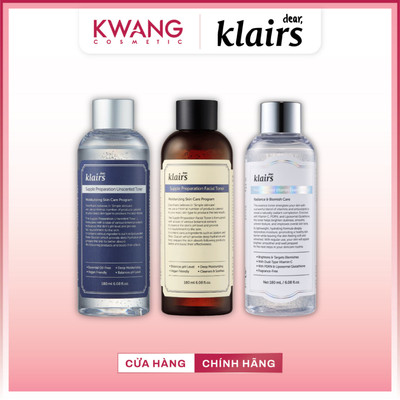 Toner Dear Klairs Unscented và Facial, Cica Cấp Ẩm Làm Dịu Cho Mọi Loại Da 180ml Chính Hãng