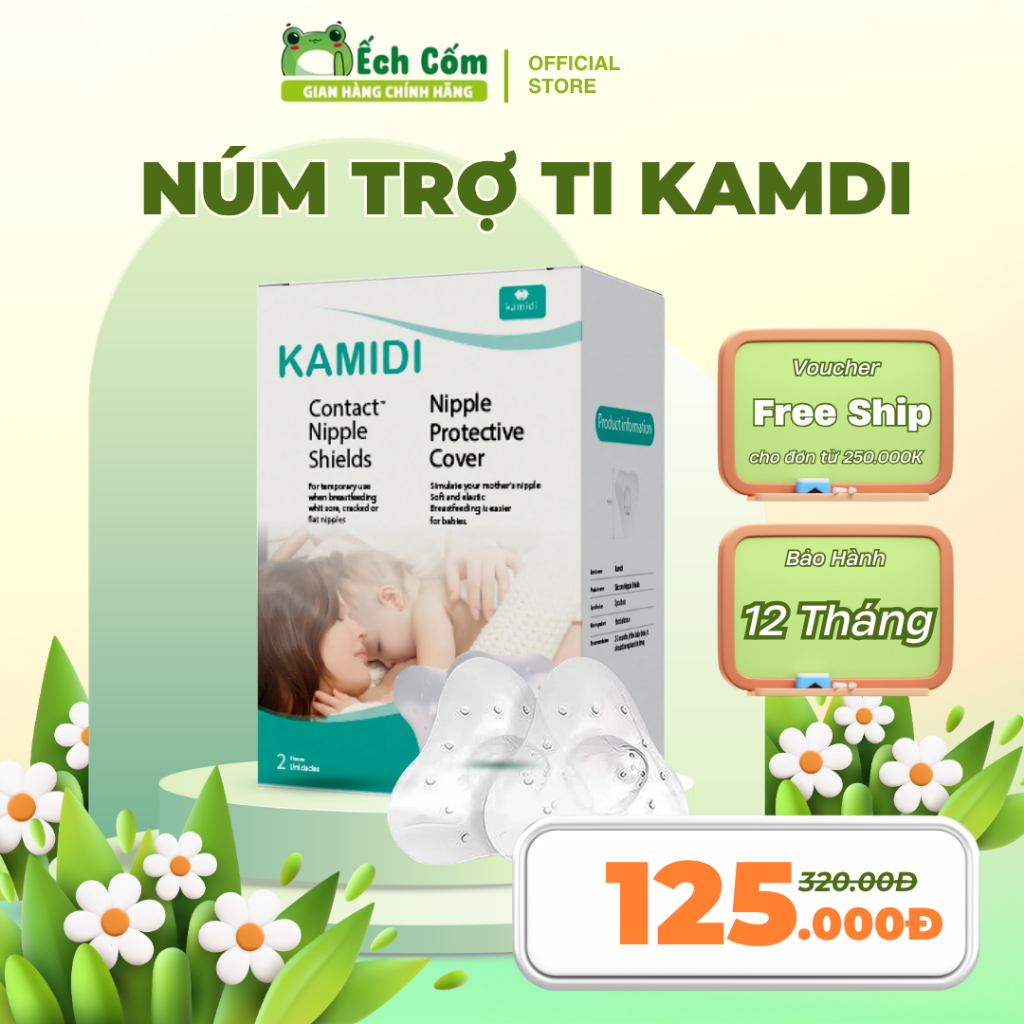 Núm Trợ Ti kamidi Chất Liệu Silicon Co Dãn Mềm Mại Bảo Vệ Đầu Ngực Cho Mẹ