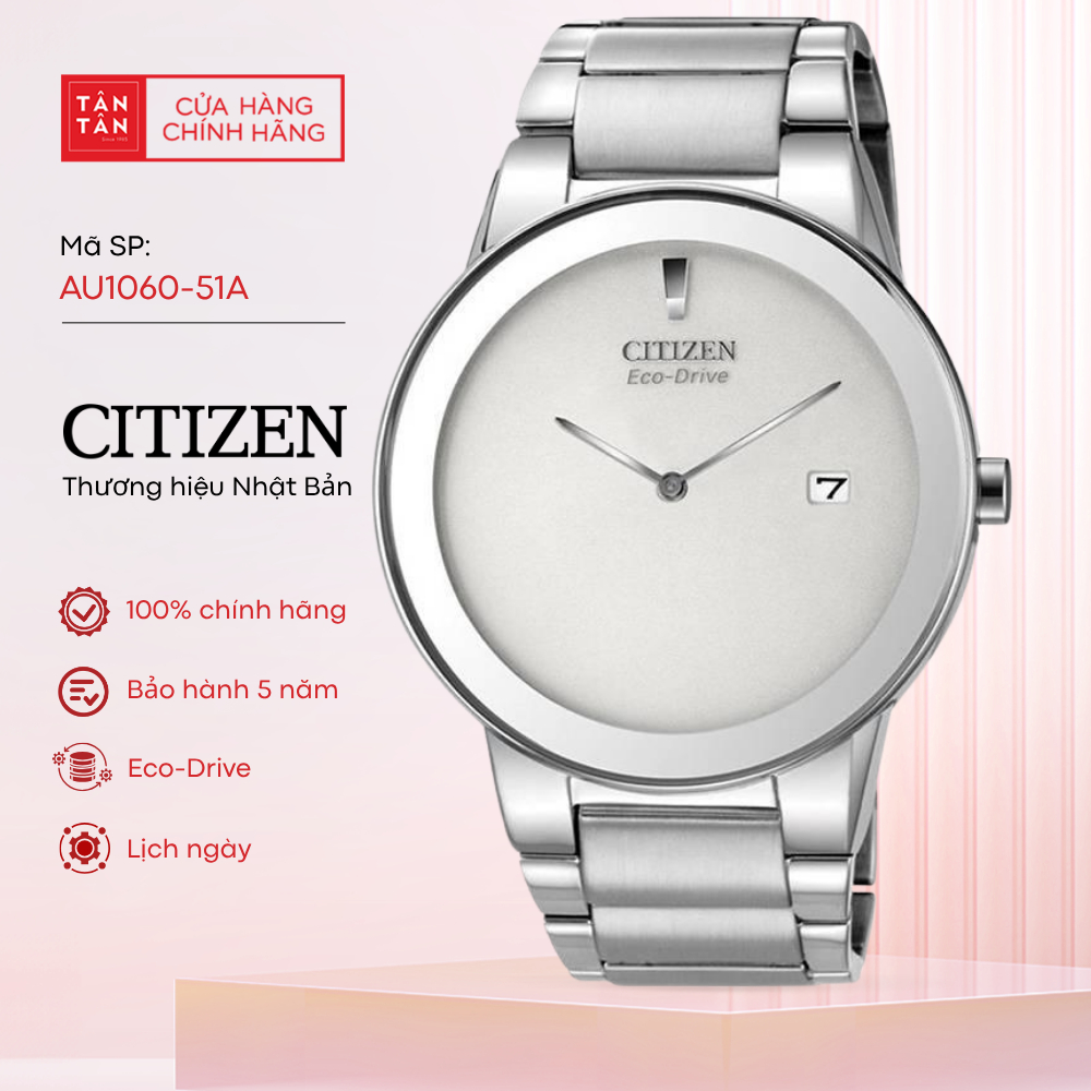 Đồng Hồ Nam Citizen Axiom AU1060-51A Eco-Drive 40mm - Đồng Hồ Tân Tân