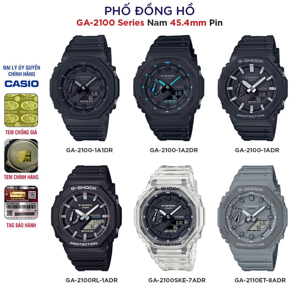 Đồng hồ nam dây nhựa G-SHOCK Casio Anh Khuê Series GA-2100 GA-2110